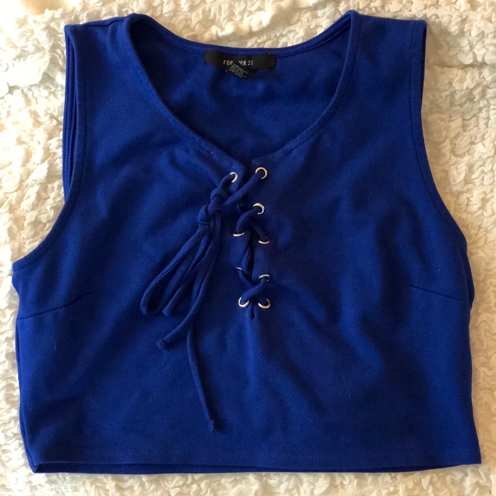 Royal Blue Muscle Crop Top